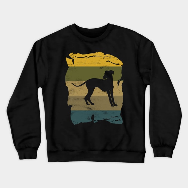 Italian Greyhound Distressed Vintage Retro Silhouette Crewneck Sweatshirt by DoggyStyles
